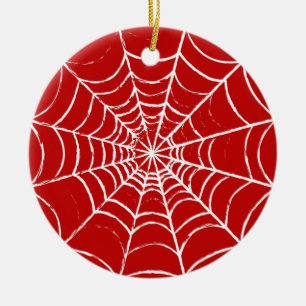 Ornamento De Cerâmica Web Vermelha