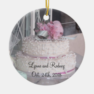 Ornamento De Cerâmica Wedding Cake Save the Date