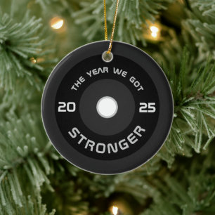 Ornamento De Cerâmica Weightlifter barbell fitness personalized