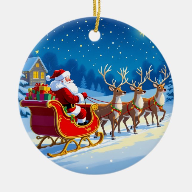 Ornamento De Cerâmica „Weihnachtliche Harmonie“ (Frente)