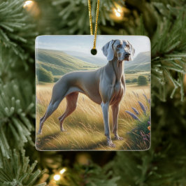 Ornamento De Cerâmica Weimaraner