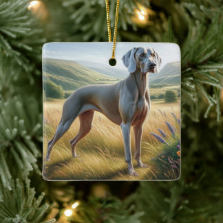 Ornamento De Cerâmica Weimaraner