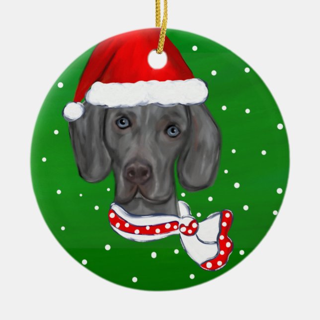 ORNAMENTO DE CERÂMICA WEIMARANER (Frente)