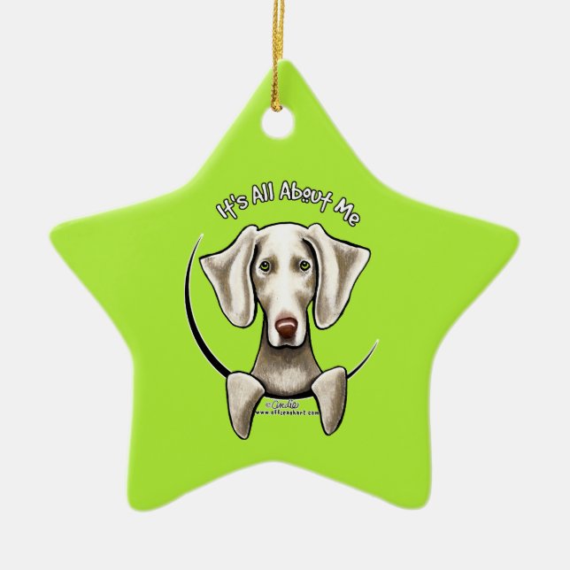 Ornamento De Cerâmica Weimaraner IAAM (Frente)