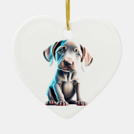 Ornamento De Cerâmica Weimaraner Personalizado
