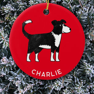 Ornamento De Cerâmica Welsh Border Collie Sheep Dog Personalizado