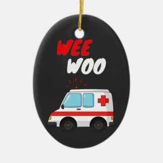 Ornamento De Cerâmica Weo Ambulance AMR. Engraçado EMS EMT Paramedic Gif