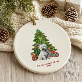 Ornamento De Cerâmica West Highland Terrier Cachorro Natal Personalizado