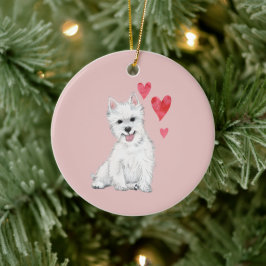 Ornamento De Cerâmica West Highland Terrier Customizable Westie