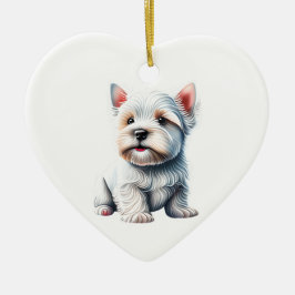 Ornamento De Cerâmica West Highland White Terrier Puppy Personalizado