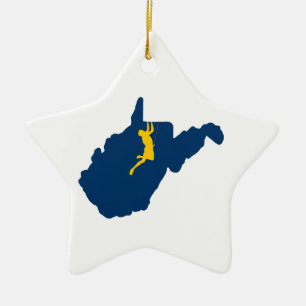 Ornamento De Cerâmica West Virginia Subindo