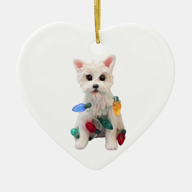 Ornamento De Cerâmica Westie West Highland White Terrier Dog Ornament (Frente)