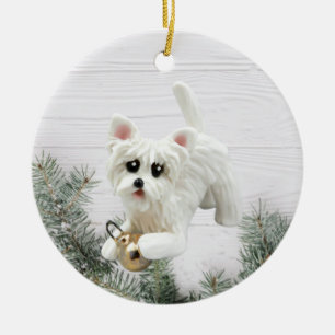 Ornamento De Cerâmica Westie West Highland White Terrier Ornament