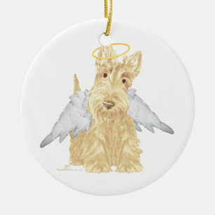 Ornamento De Cerâmica Wheaten Scottie Angel