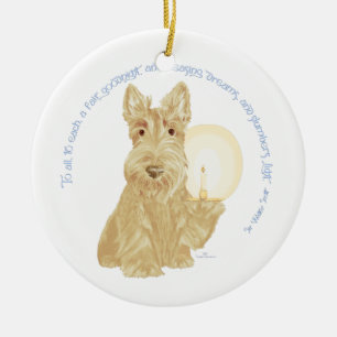 Ornamento De Cerâmica Wheaten Scottie Goodnight
