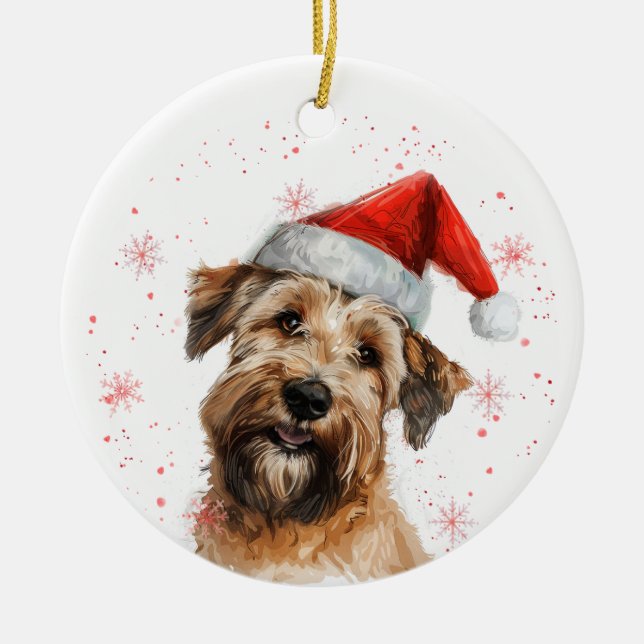 Ornamento De Cerâmica Wheaten Terrier Dog Christmas Personalized (Frente)