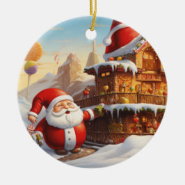 Ornamento De Cerâmica Whimsic Papai Noel 4