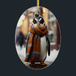 Ornamento De Cerâmica Whimsical Cozy Penguin Snowy Winter<br><div class="desc">Adote o charme de inverno com o ornamento cerâmico Whimsical Cozy Penguin Snowy Winter. Este adorável ornamento apresenta um pinguim fofo e aconchegante desfrutando da época de neve, adicionando um toque de alegria e magia de inverno à sua decoração de férias. O ornamento cerâmico é uma encantadora adição à sua...</div>