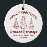 Ornamento De Cerâmica Whimsical Grandparents Pregnancy Announcement<br><div class="desc">✨ Celebrate the most magical news with our Whimsical Grandparent Pregnancy Announcement Ornament! 🎁💖 This adorable keepsake is the perfect way to share the exciting surprise — you’re going to be grandparents! Whether you’re revealing the news on Christmas morning or gifting it as a special keepsake, this ornament will fill...</div>