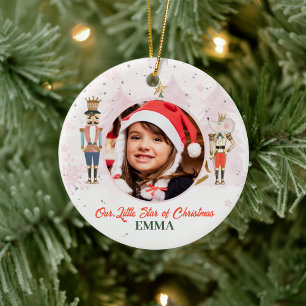 Ornamento De Cerâmica Whimsical Nutcracker Christmas Ballerina Photo