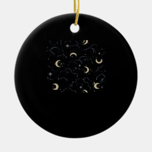 Ornamento De Cerâmica Whimsigoth Clouds Sun Moon Witchy