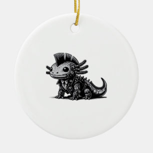 Ornamento De Cerâmica Whimsigoth Cyborg Axolotl Vintage Art Classe Desig