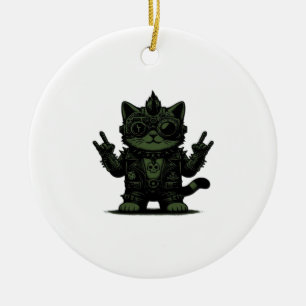 Ornamento De Cerâmica Whimsigoth Cyborg Vintage Art Design Classic
