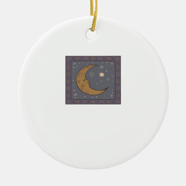 Ornamento De Cerâmica Whimsigoth Moon Classic (Frente)