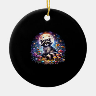 Ornamento De Cerâmica Whimsigoth Raccoon Por Luz Da Lua, Ventilador Colo