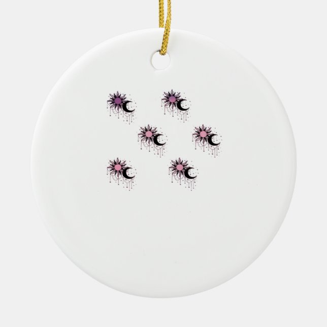 Ornamento De Cerâmica Whimsigoth Sun Moon Witchy (Frente)