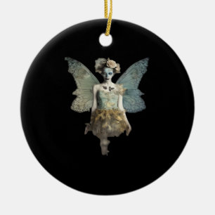 Ornamento De Cerâmica Whimsigoth Zombie Fada Velha Timey Gótica Moody Ar