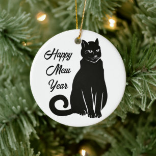 Ornamento De Cerâmica Whisker in Time - Ornament Cat