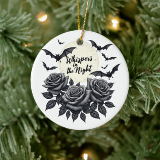 Ornamento De Cerâmica Whispers in the Night - Gothic Full Moon Ornament