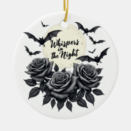 Ornamento De Cerâmica Whispers in the Night - Gothic Full Moon Ornament