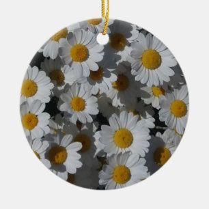Ornamento De Cerâmica White Daisies