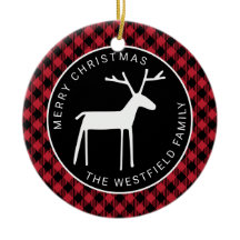 White Deer Red Buffalo Xadrez Feliz Nome de Natal