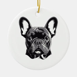 Ornamento De Cerâmica White e preto francês personalizado