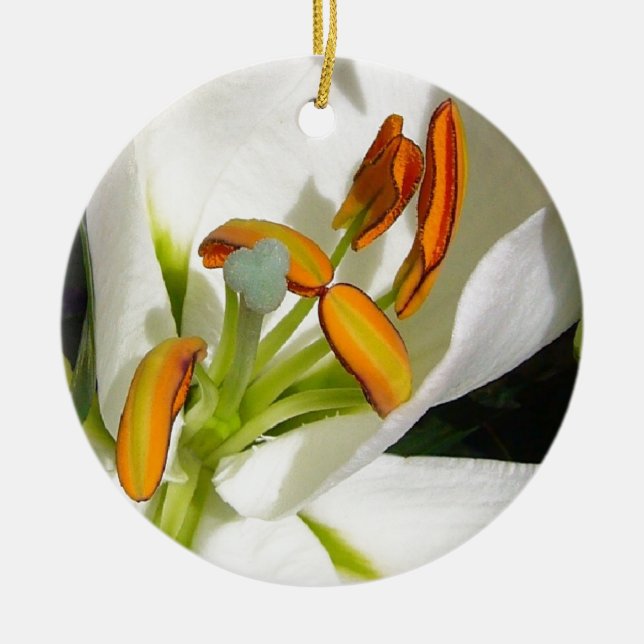 Ornamento De Cerâmica White Lily (Frente)