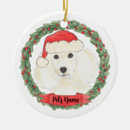 Ornamento De Cerâmica White Poodle Personalizado