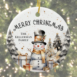 Ornamento De Cerâmica White Winter Feliz Natal