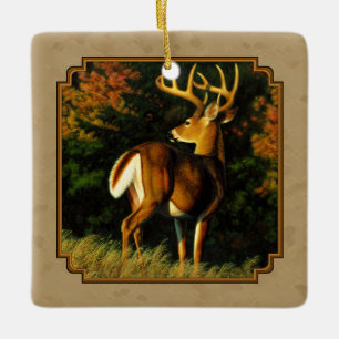 Ornamento De Cerâmica Whitetail Buck Deer Hunting Tan