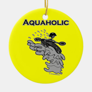 Ornamento De Cerâmica Whitewater Aquaholic Silhouette Shirts & Things