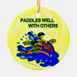 Ornamento De Cerâmica Whitewater Paddles Bem Com Outros