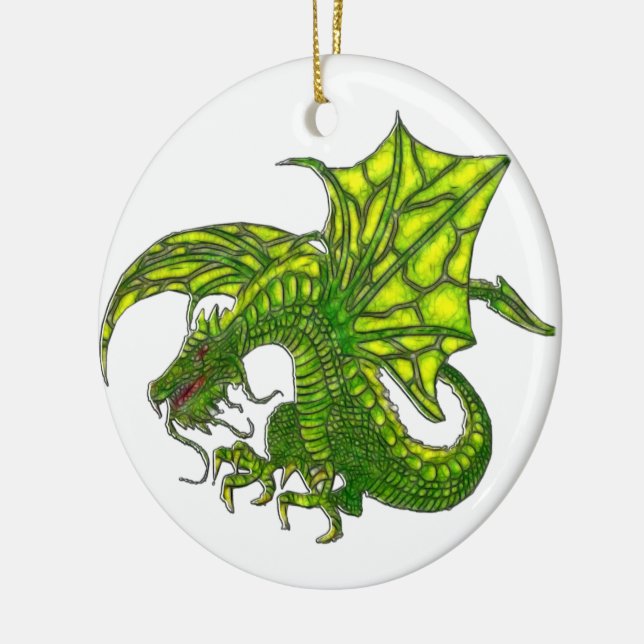 Ornamento De Cerâmica Wiccan Dragon 2 (Esquerda)