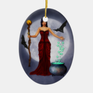 Ornamento De Cerâmica Wiccan Princess Halloween Ornament
