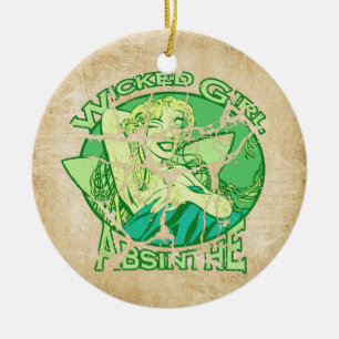 Ornamento De Cerâmica Wicked Girl Absinthe Vintage