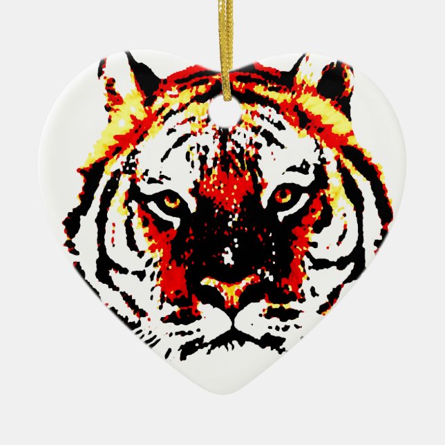 Ornamento De Cerâmica Wild Tiger (Frente)