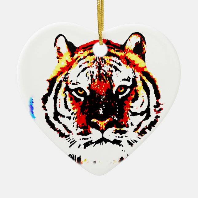 Ornamento De Cerâmica Wild Tiger (Frente)