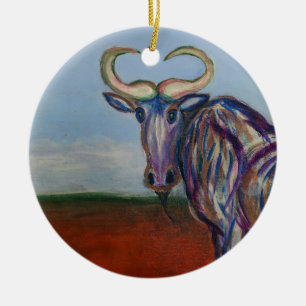 Ornamento De Cerâmica Wildebeest
