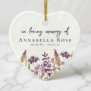 Ornamento De Cerâmica Wildflower In Loving Memory Memorial